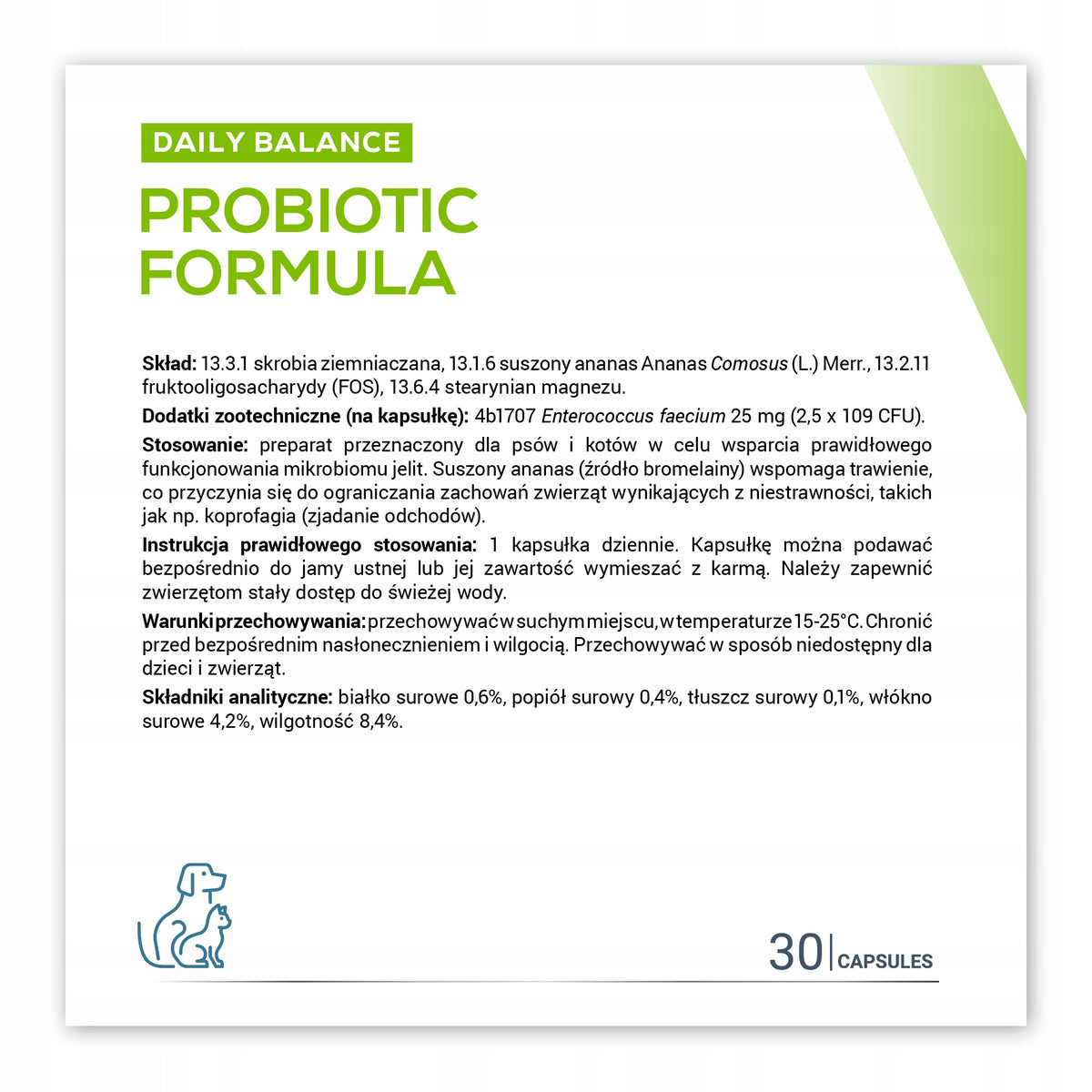 Vet Expert ProBiotic Formula probiotyk dla psa i kota na trawienie – 30 kapsułek