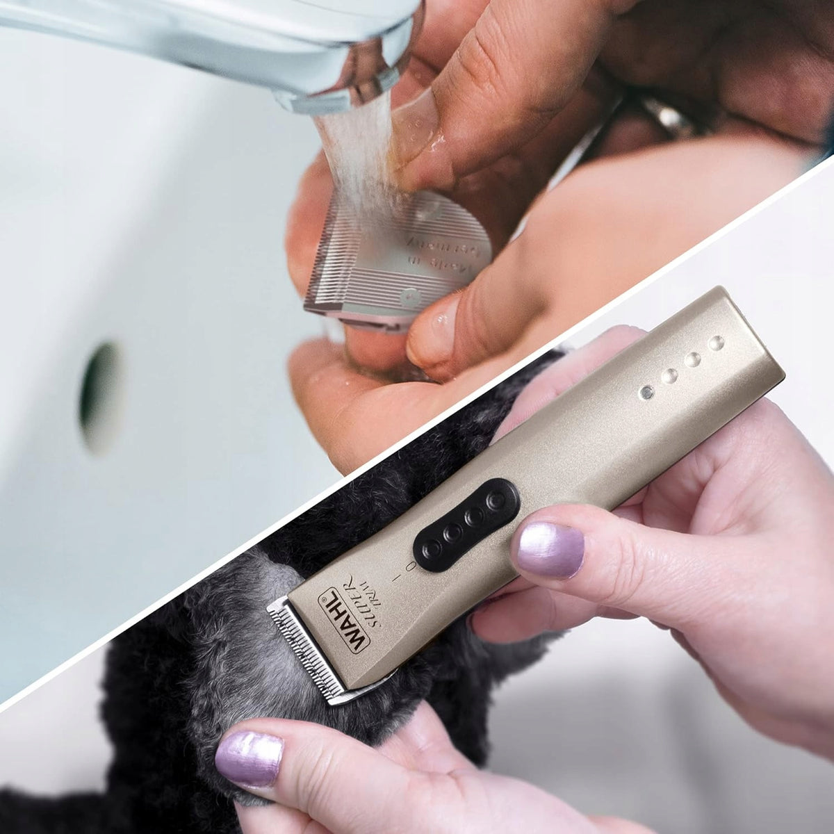 Wahl Super Trim bezprzewodowy trymer dla psa – ostrze 0,4 mm, 100 min pracy, srebrny