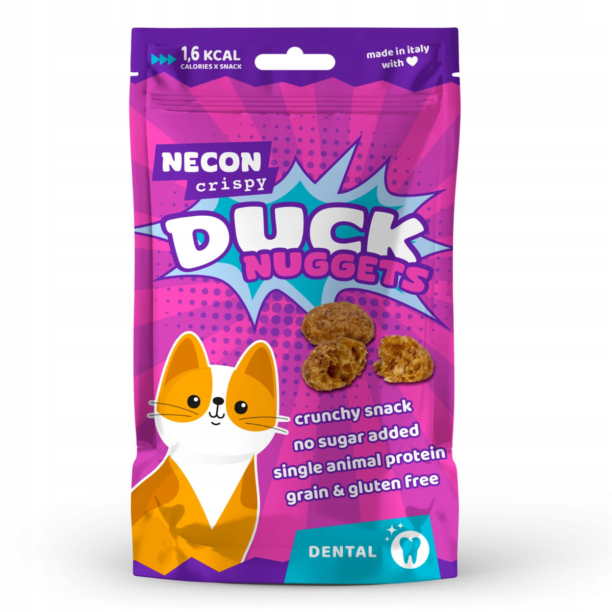 Necon Pet Food przysmaki dla kota nuggetsy z kaczką bez zbóż 85 g – zestaw 5 szt.
