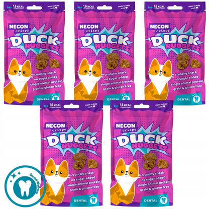 Necon Pet Food przysmaki dla kota nuggetsy z kaczką bez zbóż 85 g – zestaw 5 szt.