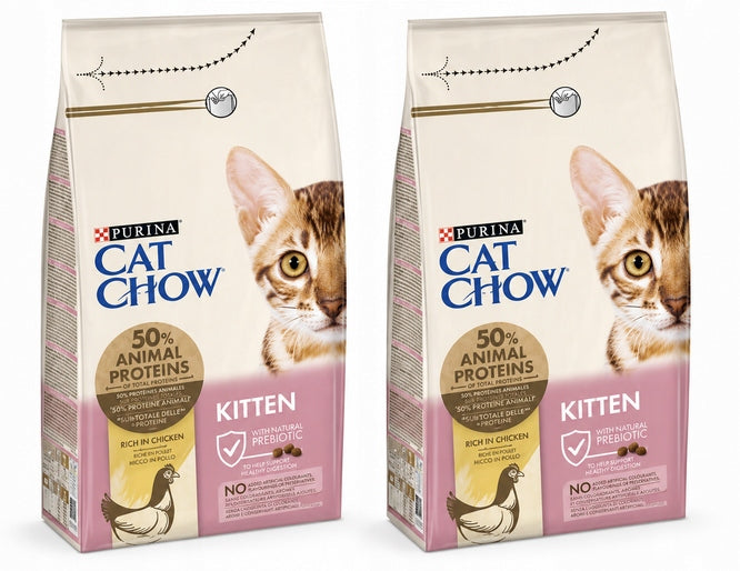 Cat Chow Kitten sucha karma dla kociąt 1,5 kg z DHA i prebiotykiem – kurczak