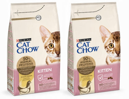 Cat Chow Kitten sucha karma dla kociąt 1,5 kg z DHA i prebiotykiem – kurczak