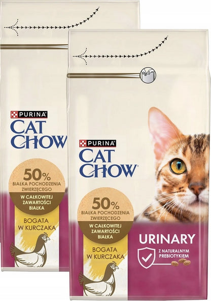 Cat Chow Urinary sucha karma dla kota z kurczakiem 2 x 1,5 kg – z prebiotykiem