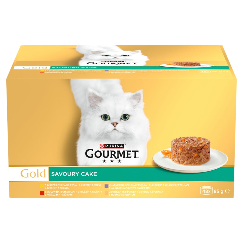 Gourmet Gold Savoury Cake mokra karma dla kota 48x85 g w puszkach – mix 4 smaków