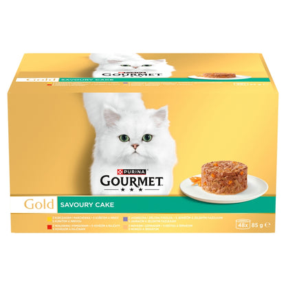 Gourmet Gold Savoury Cake mokra karma dla kota 48x85 g w puszkach – mix 4 smaków