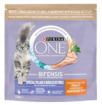 Purina ONE Coat Hairball sucha karma dla kotów przeciw kulom włosowym 1,5 kg – kurczak