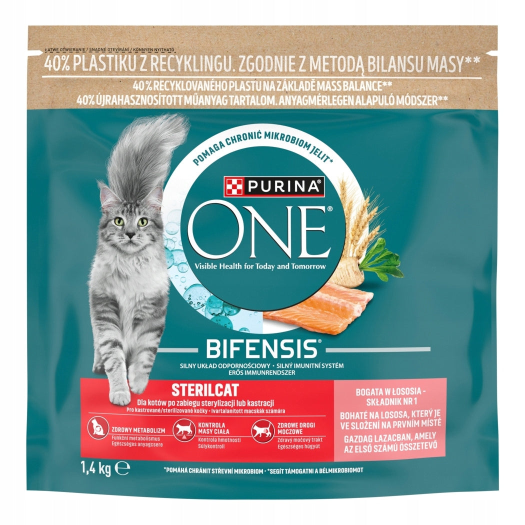 Purina ONE Bifensis Sterilcat sucha karma dla kota sterylizowanego 1,4 kg – łosoś
