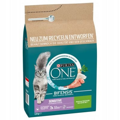 Purina ONE Sensitive sucha karma dla kota z indykiem i ryżem 2,8 kg – dla kotów dorosłych
