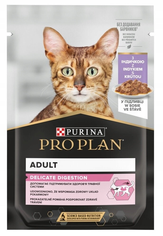 PRO PLAN Delicate mokra karma dla kota 24 x 85 g z prebiotykiem – mix indyk i ryba