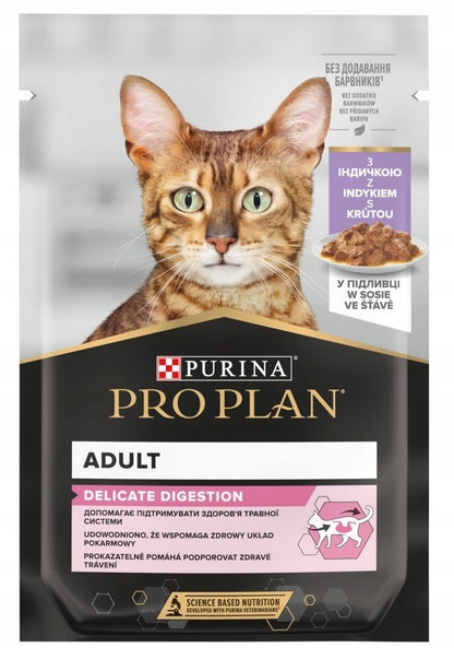 PRO PLAN Delicate mokra karma dla kota 24 x 85 g z prebiotykiem – mix indyk i ryba