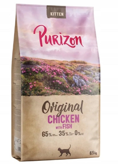 Purizon Kitten sucha karma bezzbożowa dla kociąt 6,5 kg z prebiotykami – kurczak i ryba