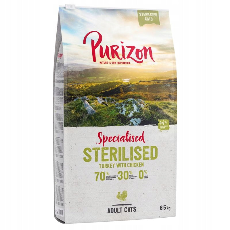 Purizon sucha karma dla kota bezzbożowa 1 kg z indykiem, kurczakiem i wołowiną – mix smaków