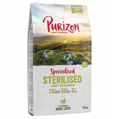 Purizon sucha karma dla kota bezzbożowa 1 kg z indykiem, kurczakiem i wołowiną – mix smaków