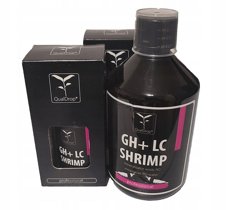 QualDrop GH+LC Shrimp mineralizator wody RO dla krewetek Caridina 500 ml – w płynie z dozownikiem