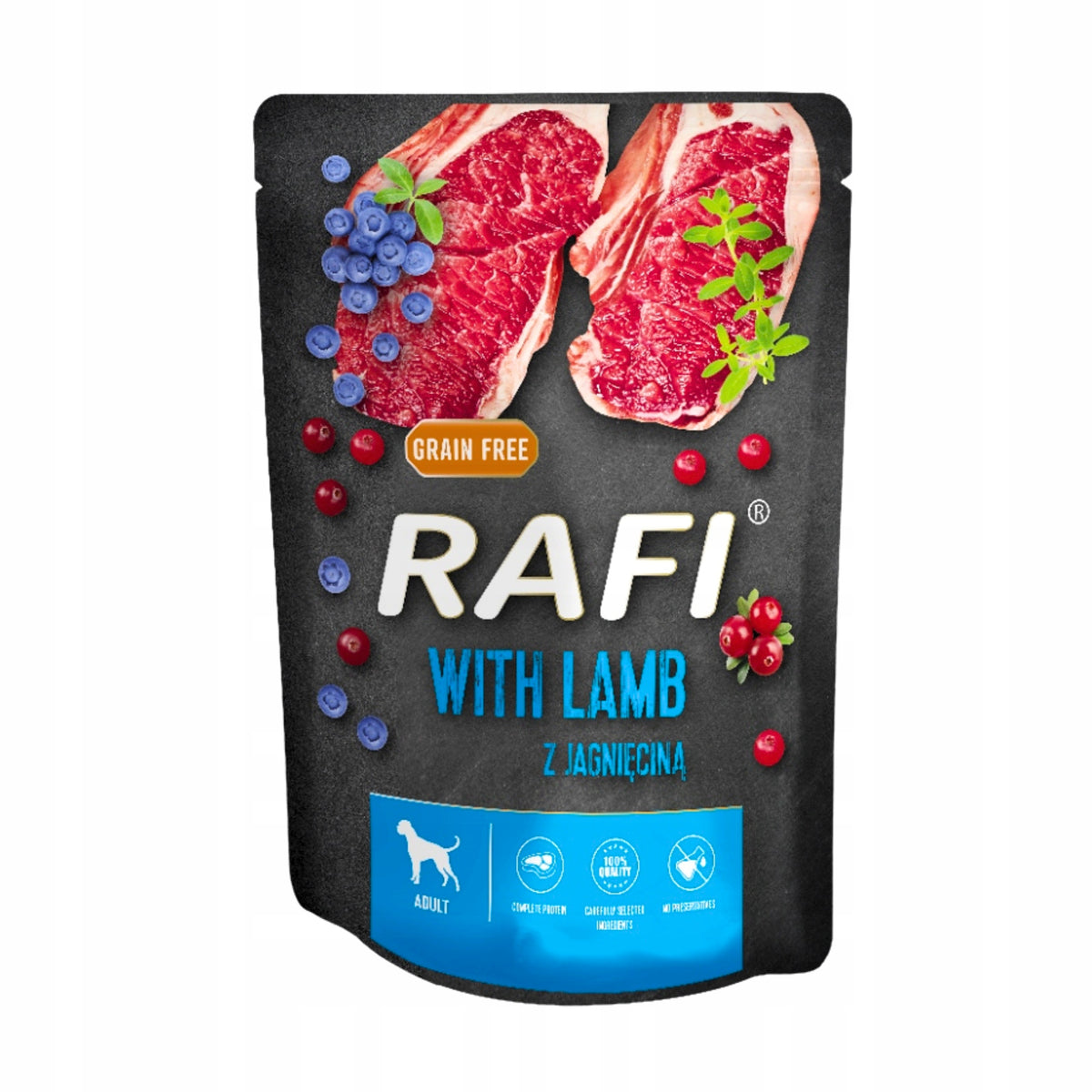 RAFI Mokra karma dla psa bez zbóż 24 x 300 g – saszetki dla dorosłych psów, mix smaków