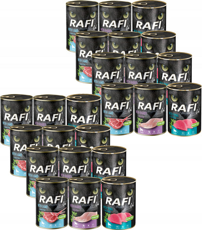 Rafi Cat Adult mokra karma dla kota bezzbożowa 24 x 400 g – mix smaków