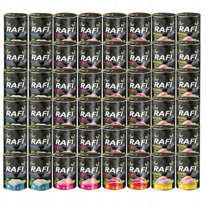 Rafi Cat mokra karma dla kota bezzbożowa 48 x 400 g – mix 4 smaków, dla kotów dorosłych