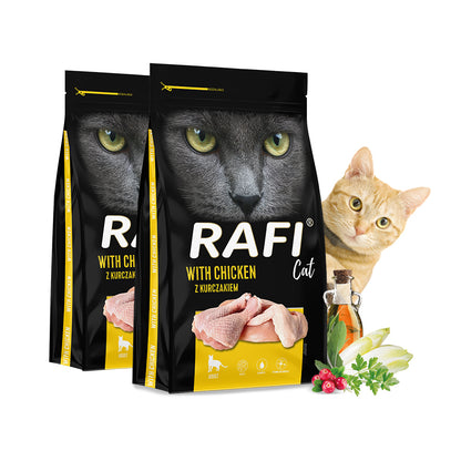 Rafi Cat sucha karma dla kota z kurczakiem 2 x 7 kg – dla dorosłych kotów sterylizowanych