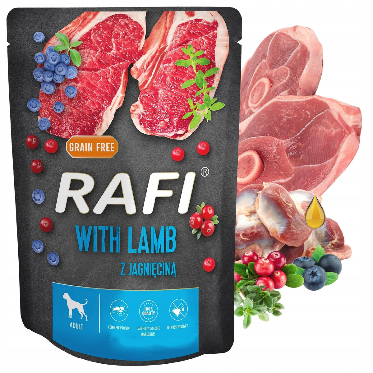 RAFI Karma mokra dla psa dorosłego Dolina Noteci bezzbożowa 10 x 300 g – mix smaków