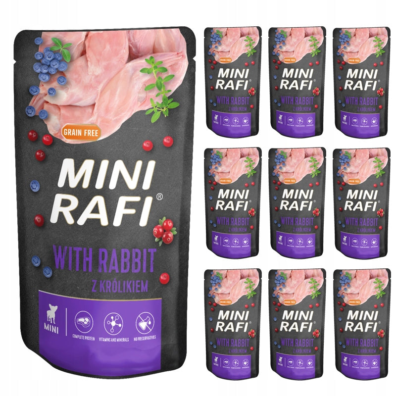 Rafi Mini mokra karma dla psa małych ras z królikiem – saszetki 10 x 150 g