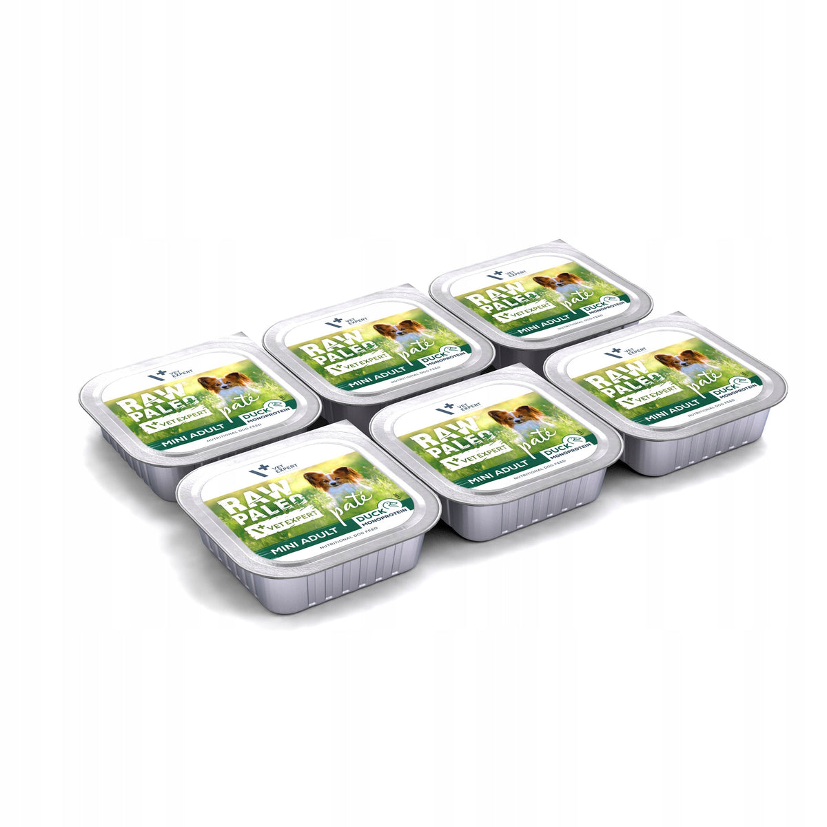 Raw Paleo mokra karma dla psa Duck Pate Mini Adult 6x150 g – bezzbożowa, kaczka