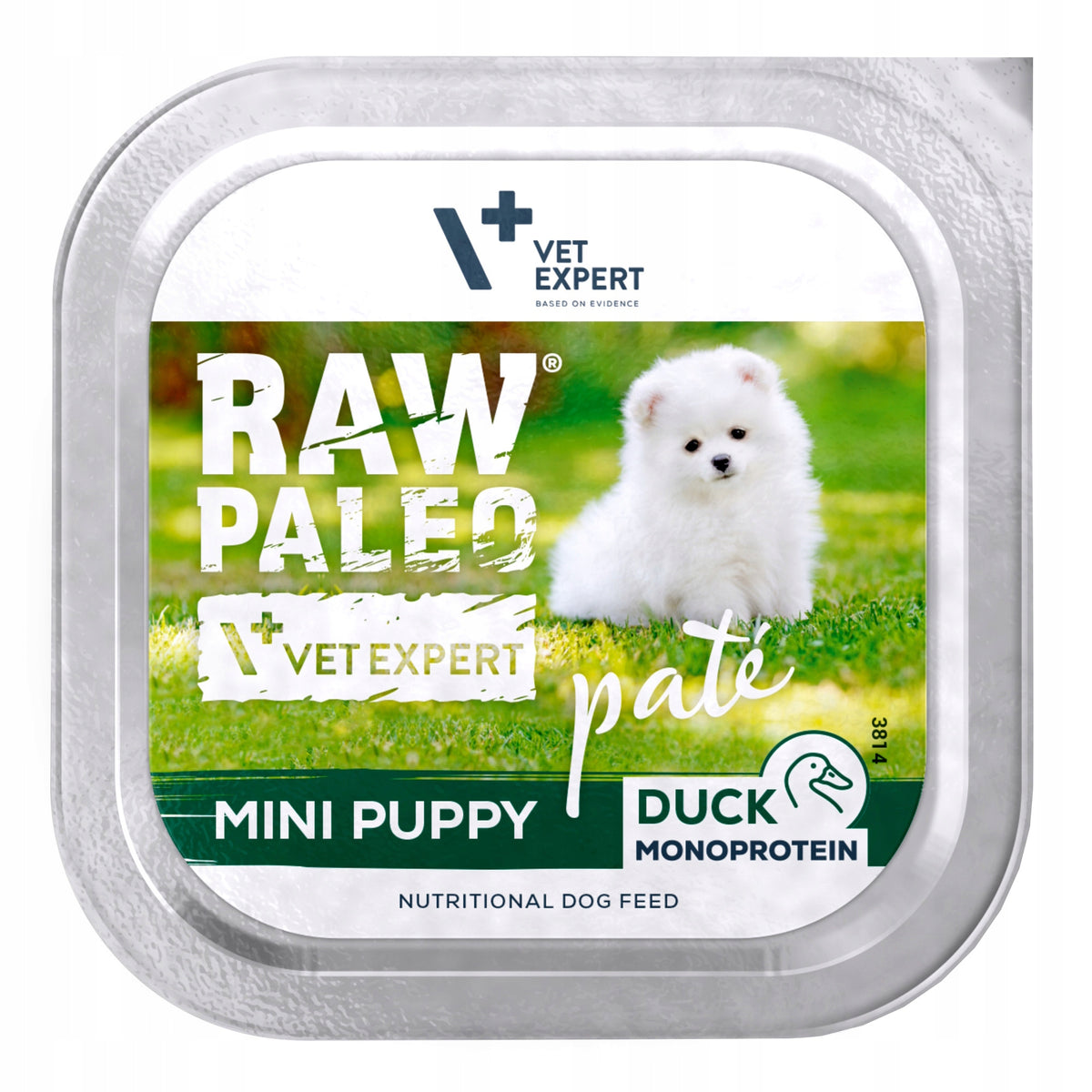 RAW PALEO Duck Pate Mini Puppy mokra karma dla szczeniąt, bezzbożowa 6x150 g – kaczka