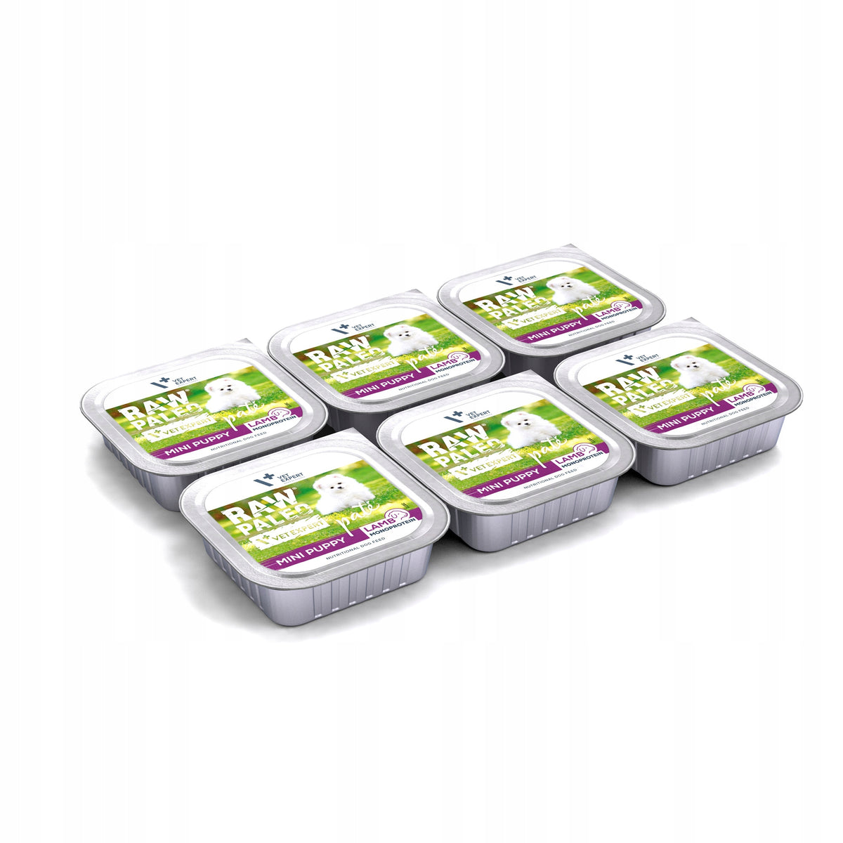 Raw Paleo mokra karma dla szczeniąt ras małych 6x150 g – monobiałkowa, bezzbożowa – jagnięcina