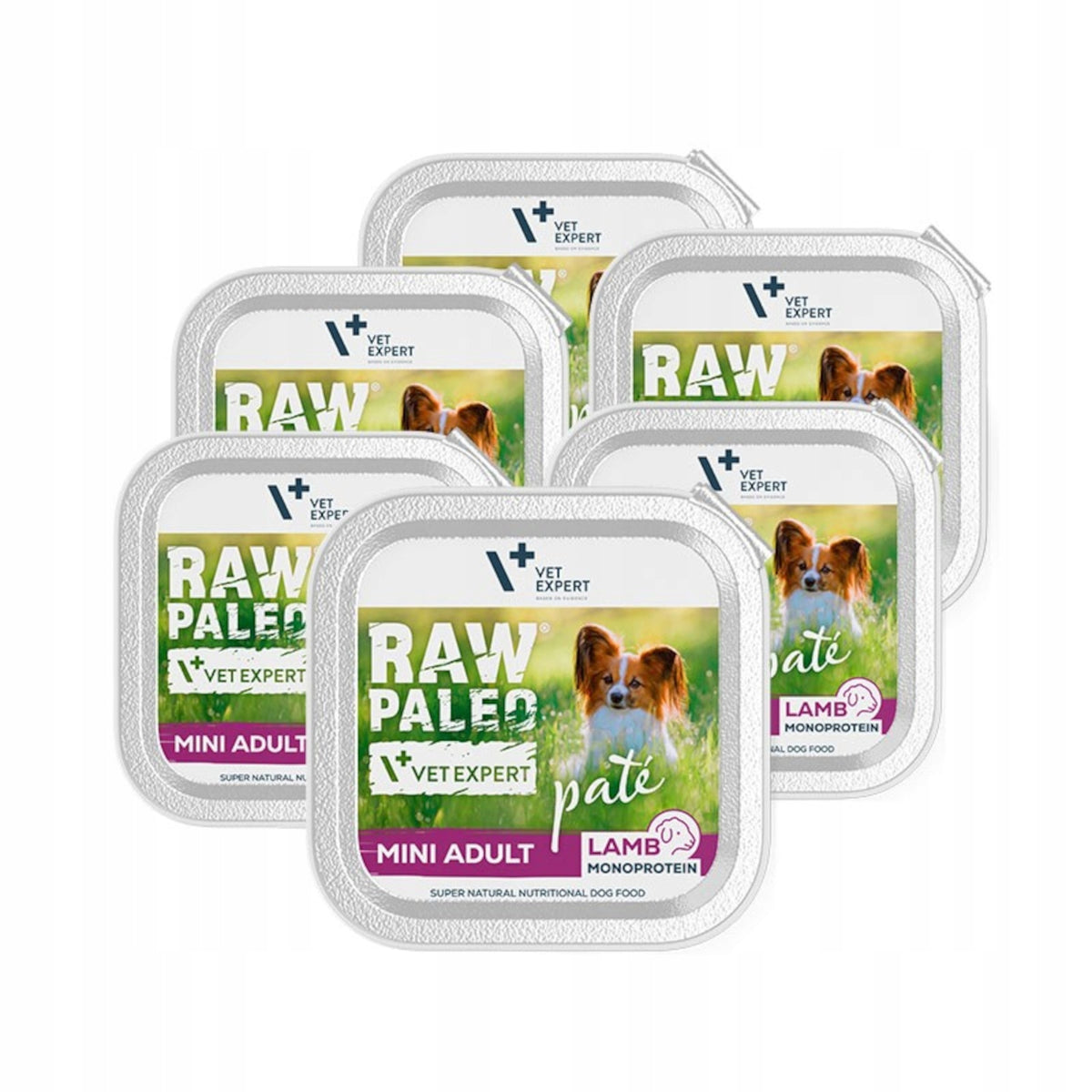 RAW PALEO Pate Mini Adult mokra karma dla psa, jagnięcina 6x150 g – bezzbożowa