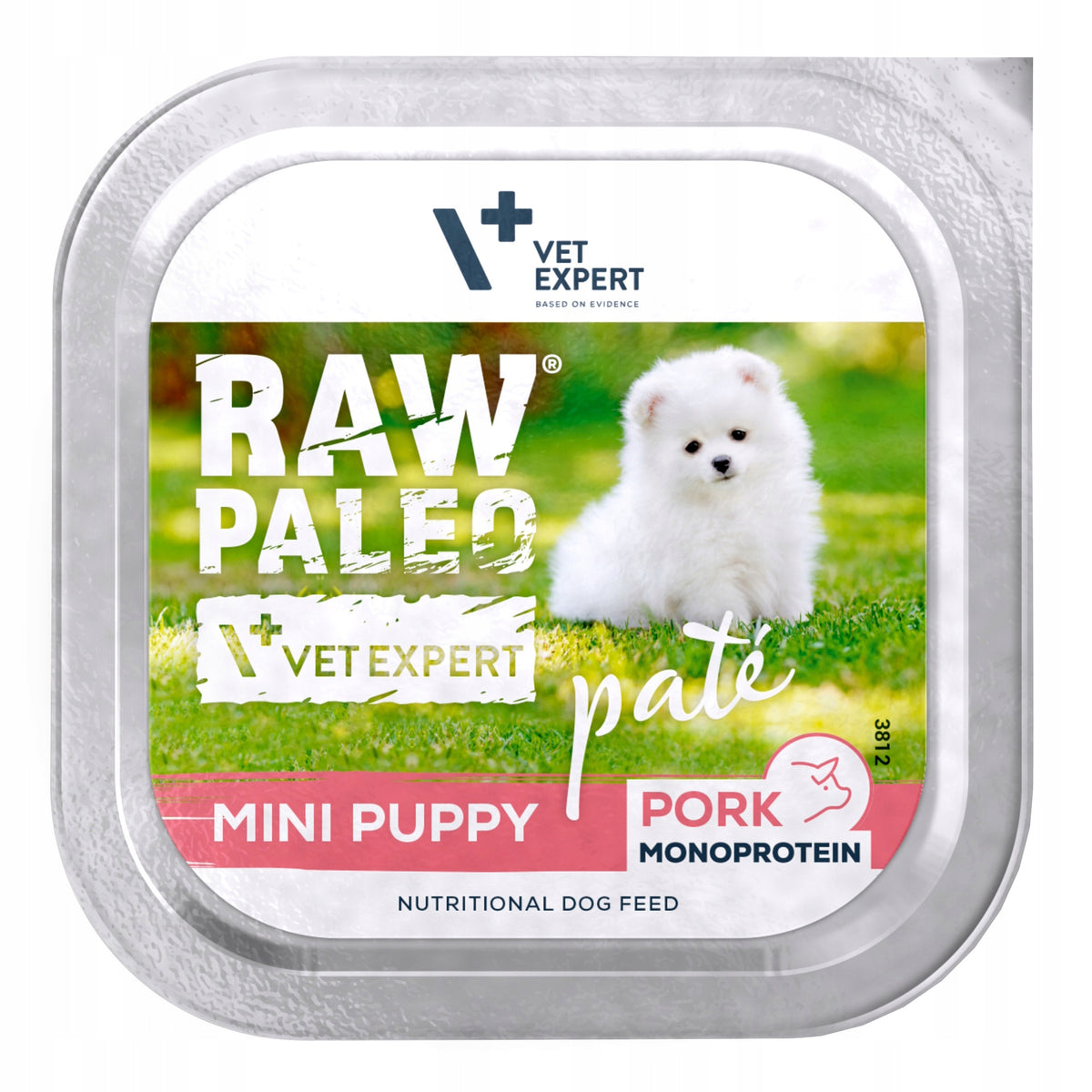 RAW PALEO Mokra karma dla szczeniąt ras małych, pasztet z wieprzowiną 6x150 g – bezzbożowa