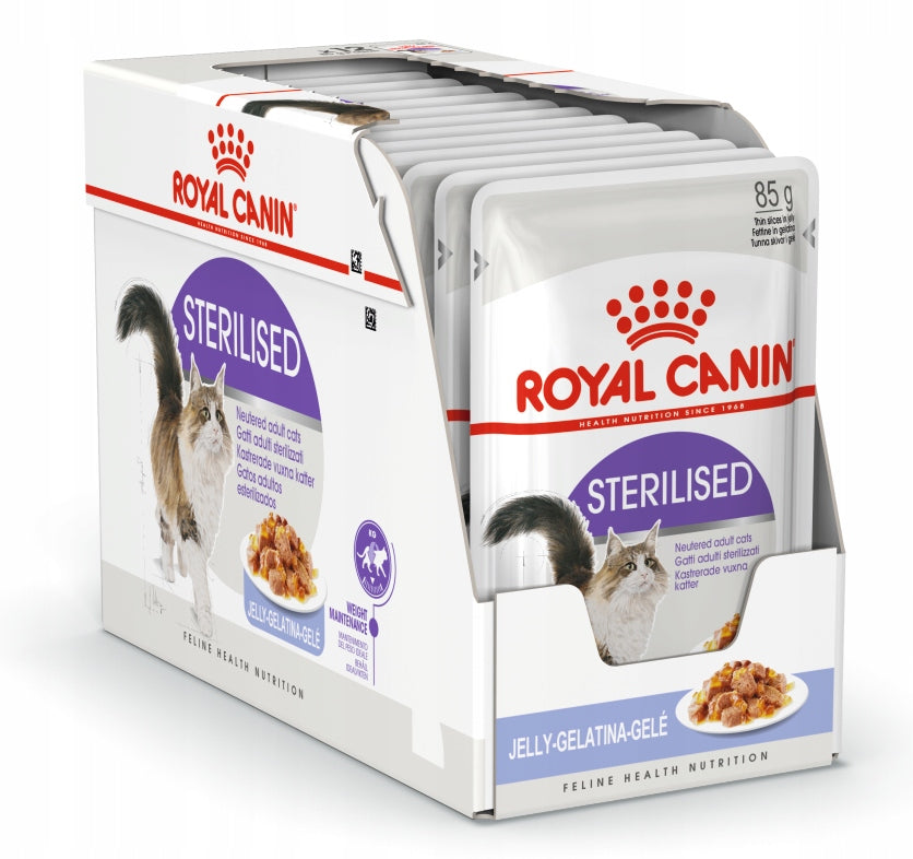 Royal Canin Sterilised mokra karma dla kota w galaretce 12 x 85 g – saszetki, mix smaków