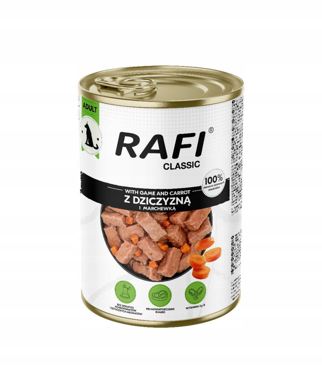 Rafi Classic mokra karma dla psa z wołowiną 1240 g – puszka dla dorosłych psów