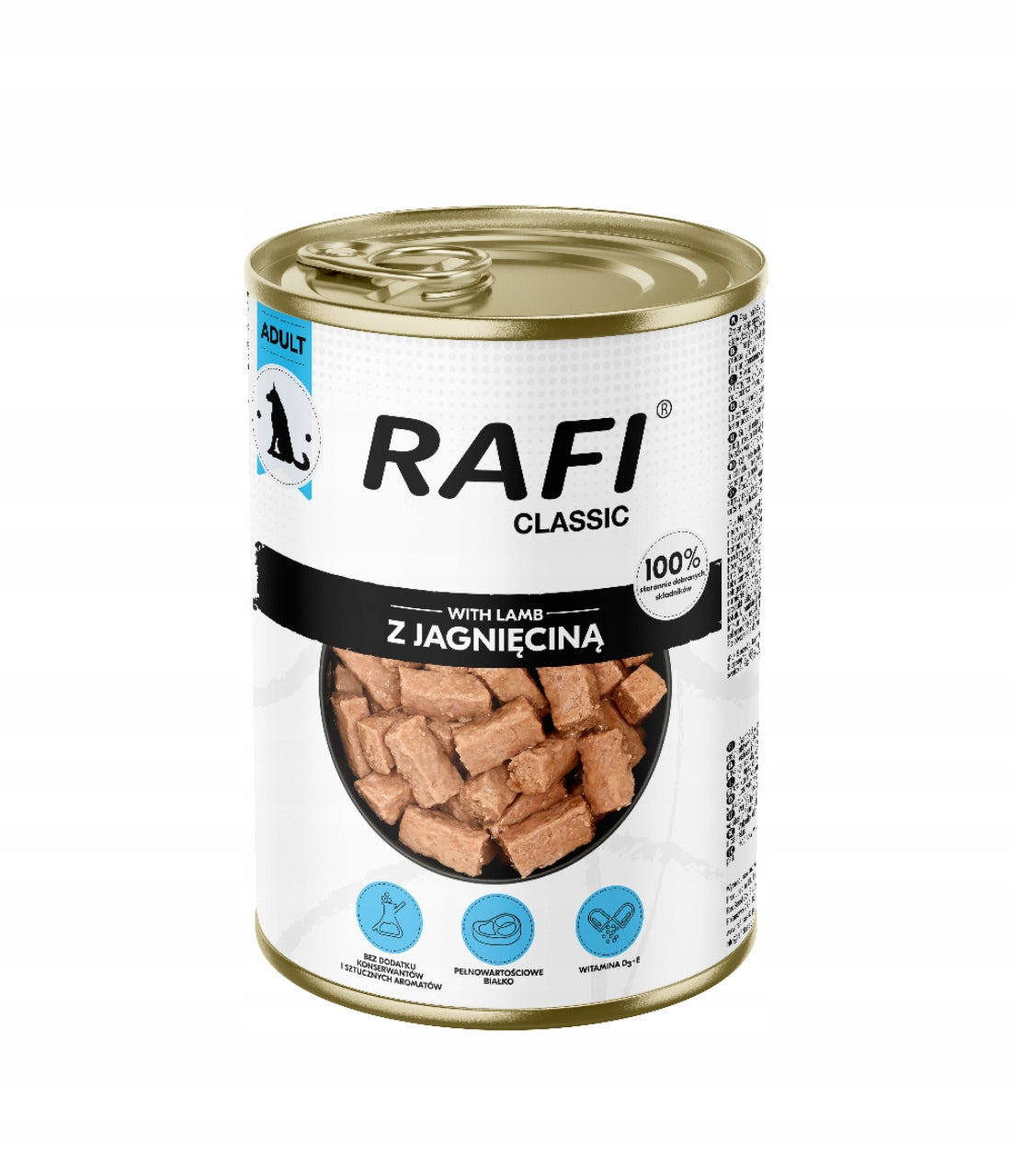 Rafi Classic mokra karma dla psa z wołowiną 1240 g – puszka dla dorosłych psów