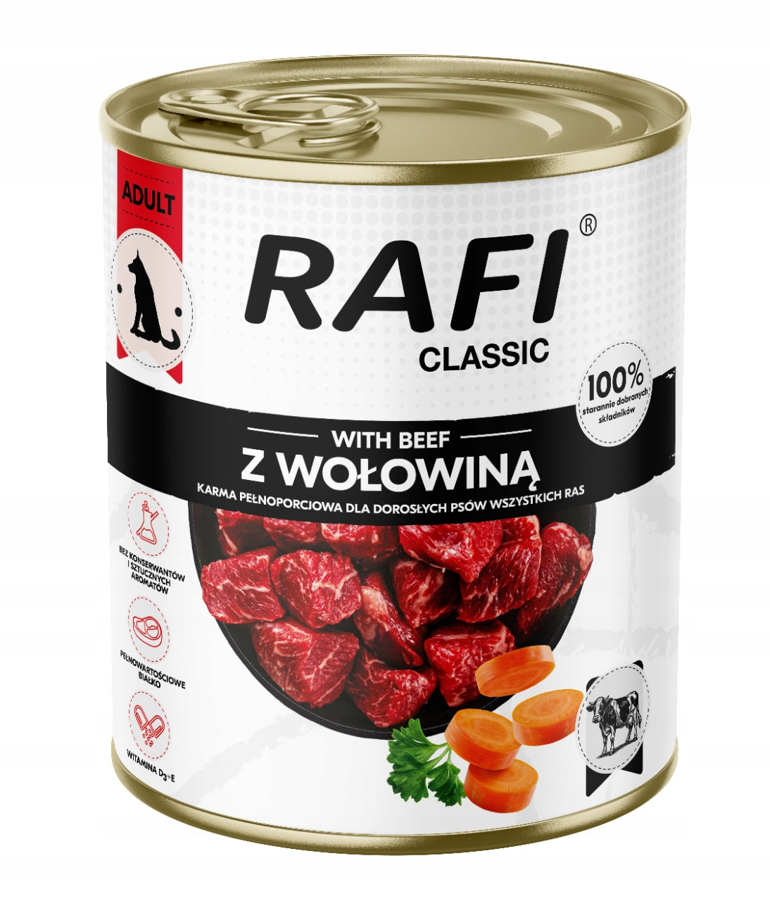 Dolina Noteci Rafi Classic karma mokra dla psa 24 x 800 g – mix 4 smaków, dorosłe psy