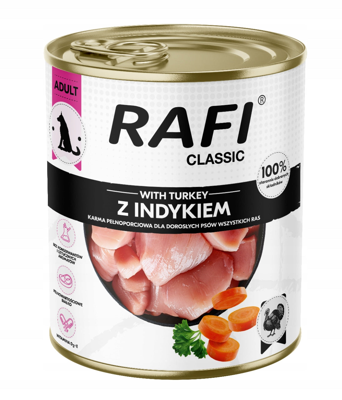 Dolina Noteci Rafi Classic karma mokra dla psa 24 x 800 g – mix 4 smaków, dorosłe psy