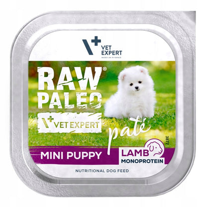 Raw Paleo Mini Puppy karma mokra dla szczeniąt małych ras 12 x 150 g – jagnięcina