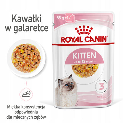 Royal Canin Kitten Instinctive mokra karma dla kociąt w galaretce 12x85 g – drób