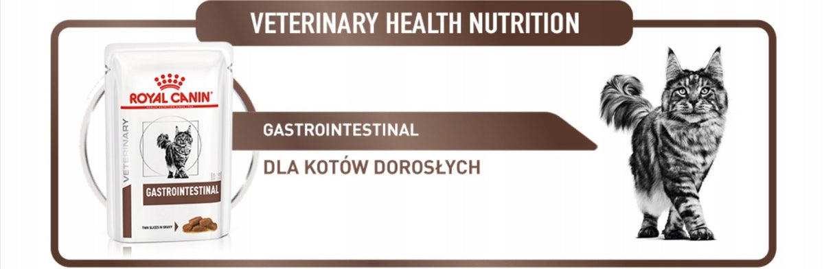 Royal Canin Veterinary Gastrointestinal mokra karma dla kota w sosie – 12 saszetek po 85 g
