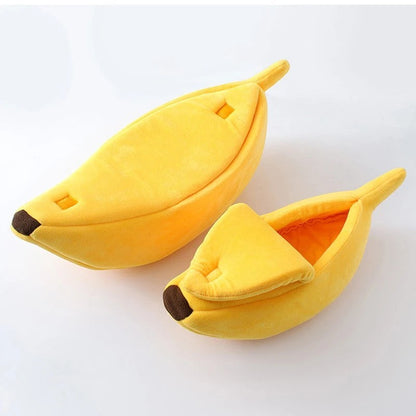 Legowisko w kształcie banana dla kota miękkie i ciepłe wielokolorowe