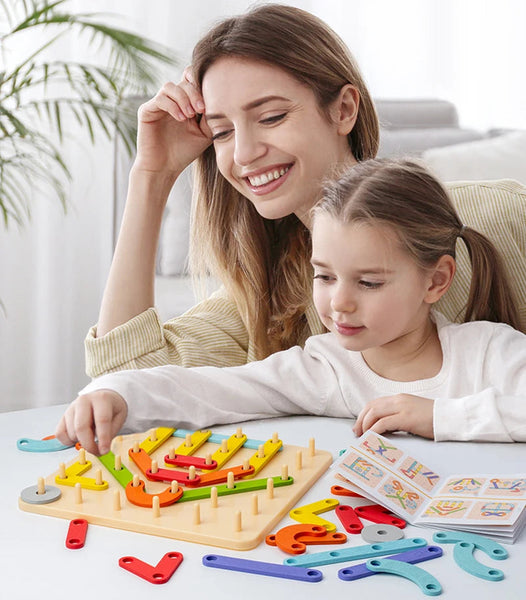 Plansza Kreatywna: Drewniane Puzzle Montessori