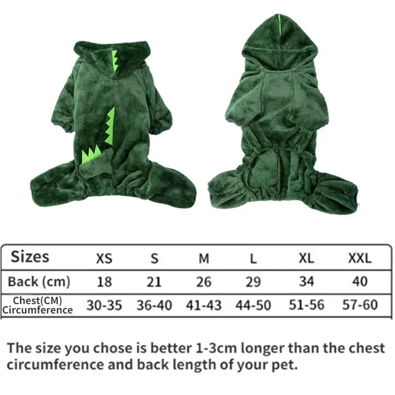 Dinozaur dla psa — chroni przed zimnem w stylowy sposób