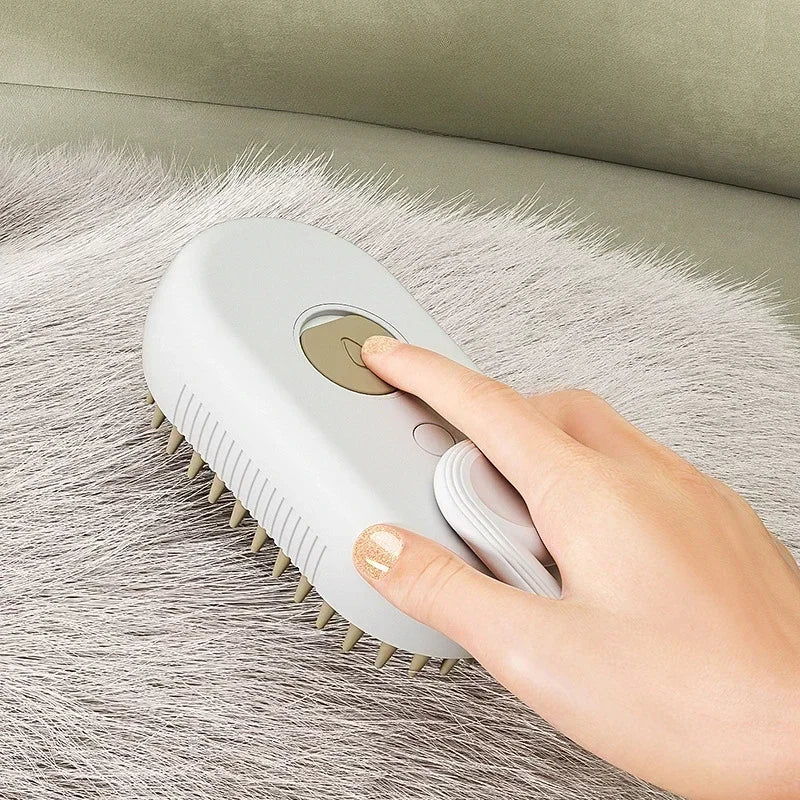 Szczotka parowa z plastiku 3w1 dla psa i kota do czesania i masażu miękka