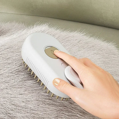 Szczotka parowa z plastiku 3w1 dla psa i kota do czesania i masażu miękka