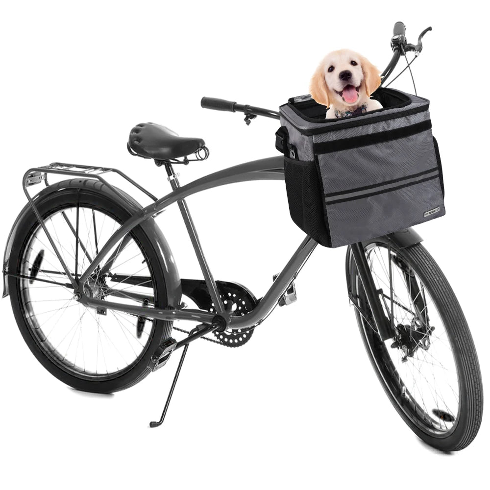 Kosz rowerowy dla psa bezpieczne mocowanie na kierownicy