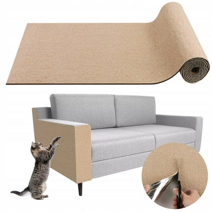 Samoprzylepna mata do drapania dla kota 200 x 40 cm, do przycięcia, ochrona mebli – beżowa khaki