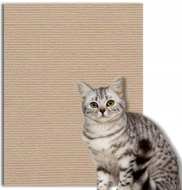 Samoprzylepna mata do drapania dla kota 200 x 40 cm, do przycięcia, ochrona mebli – beżowa khaki