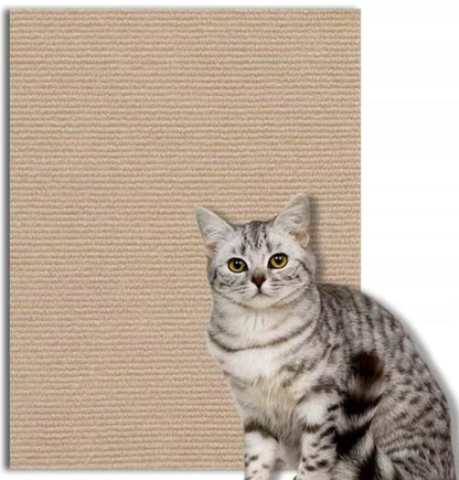 Samoprzylepna mata do drapania dla kota 200 x 40 cm, do przycięcia, ochrona mebli – beżowa khaki