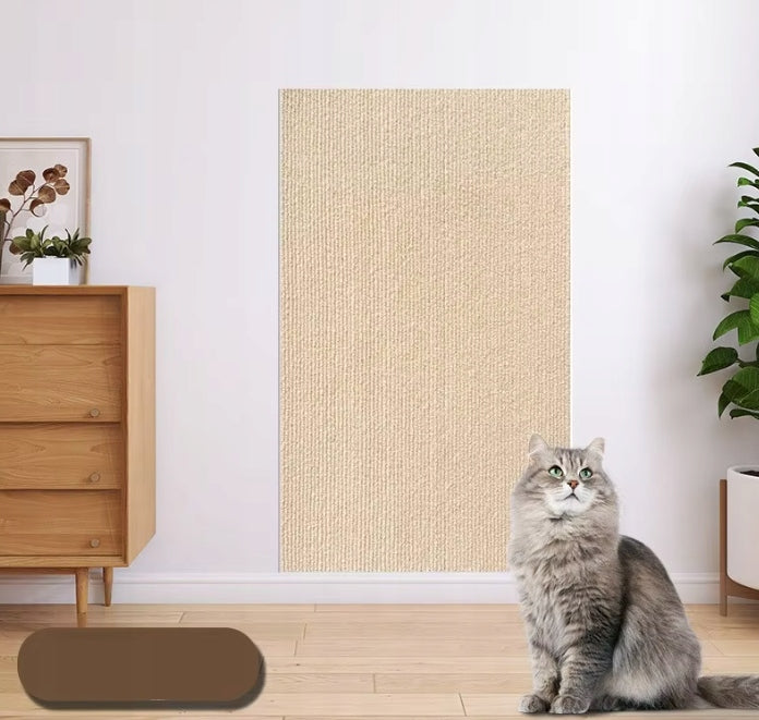 Samoprzylepna mata do drapania dla kota 200 x 40 cm, do przycięcia, ochrona mebli – beżowa khaki