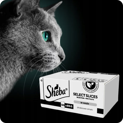 Sheba Selection mokra karma dla kota w sosie 120 x 85 g – mix drobiowych smaków
