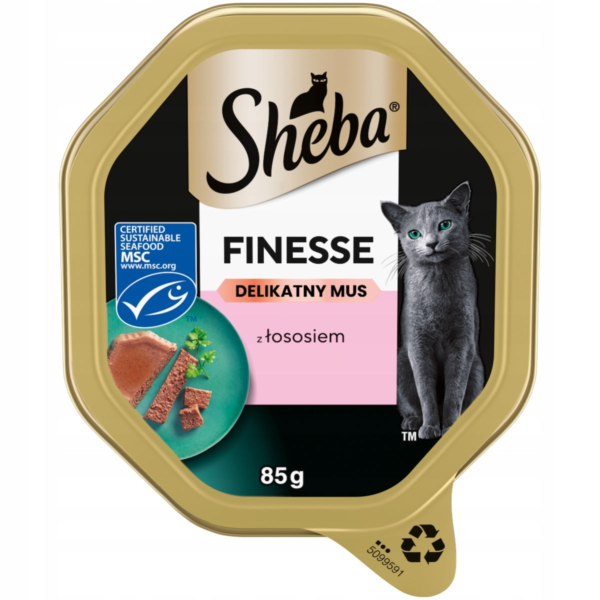 Sheba Finesse mokra karma dla kota z łososiem w musie – 44 tacki po 85 g