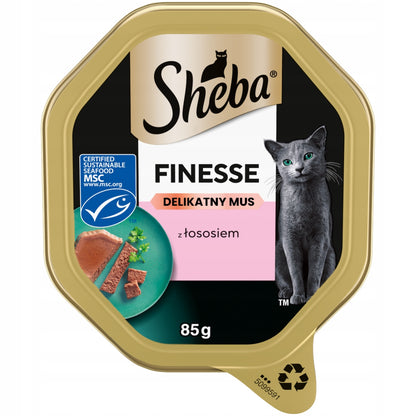 Sheba Finesse mokra karma dla kota z łososiem w musie – 44 tacki po 85 g